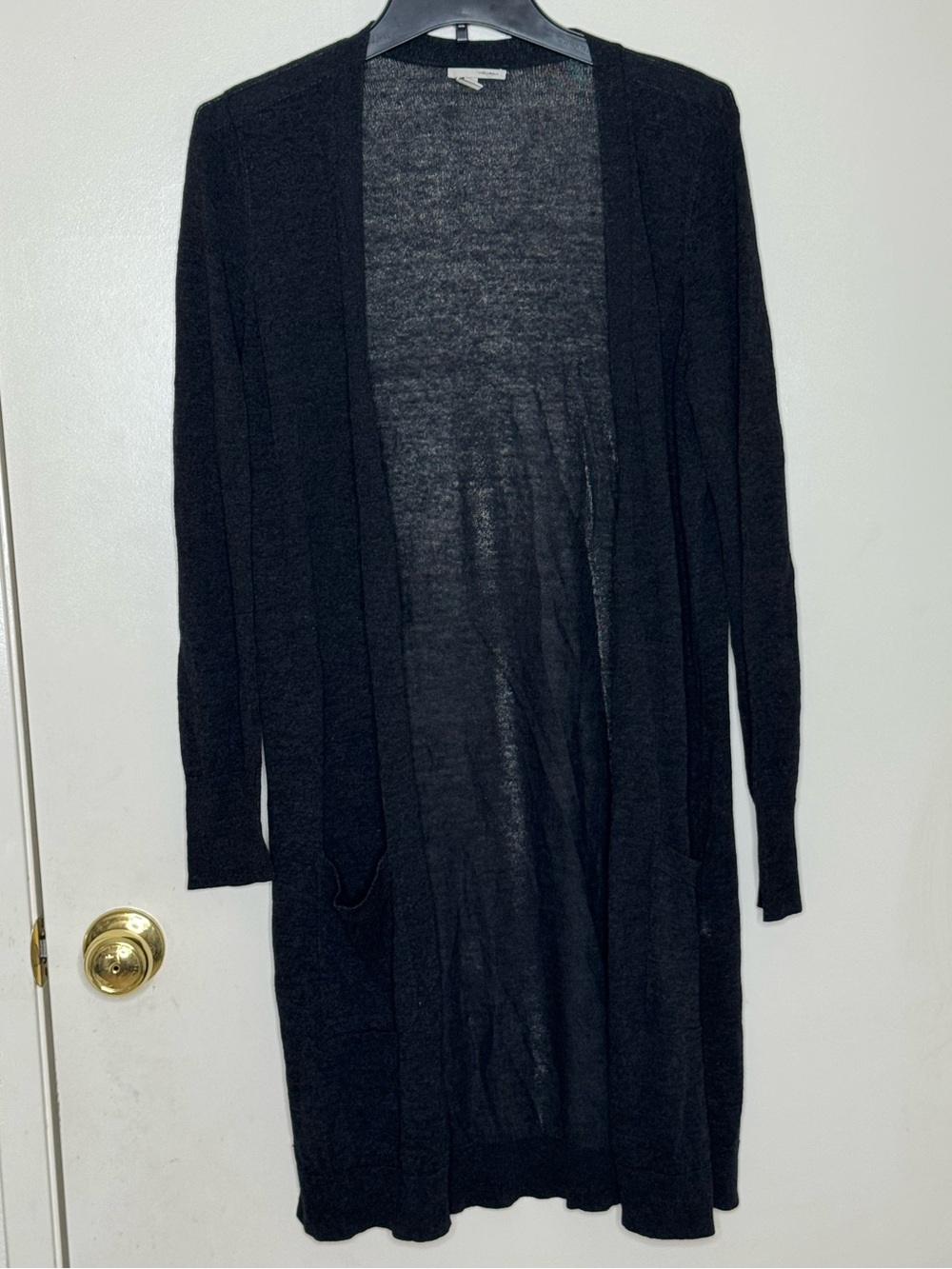 Halogen Open-Front Long Cardigan - Black